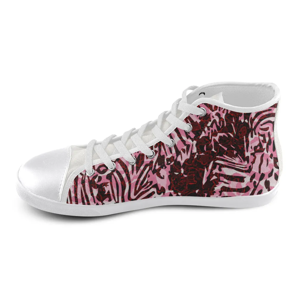 Kids Wild Animal Print Canvas High Top Shoes