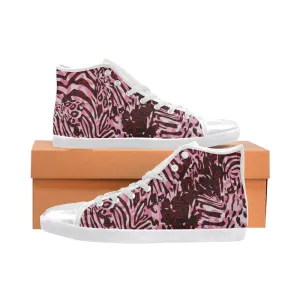 Kids Wild Animal Print Canvas High Top Shoes