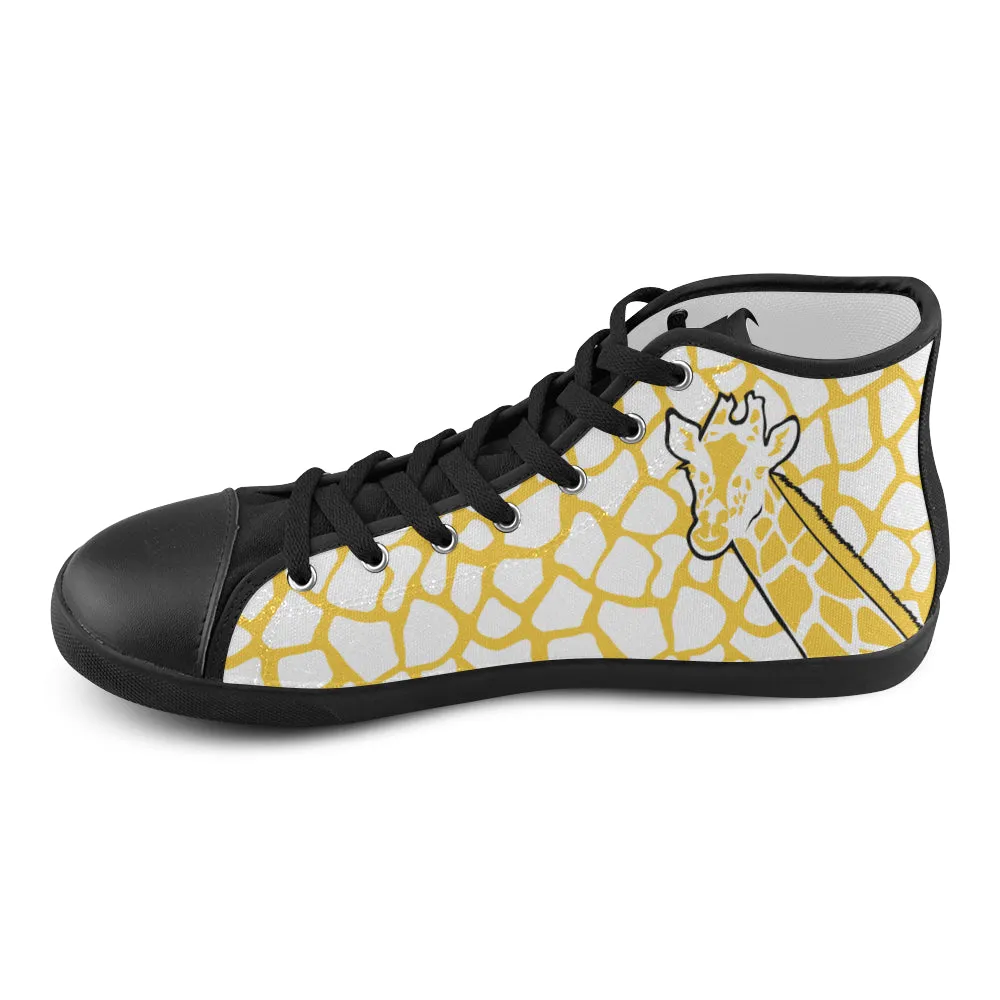 Kids's Giraffe Print High Top Canvas Shoes