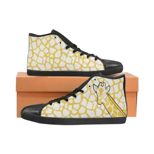 Kids's Giraffe Print High Top Canvas Shoes