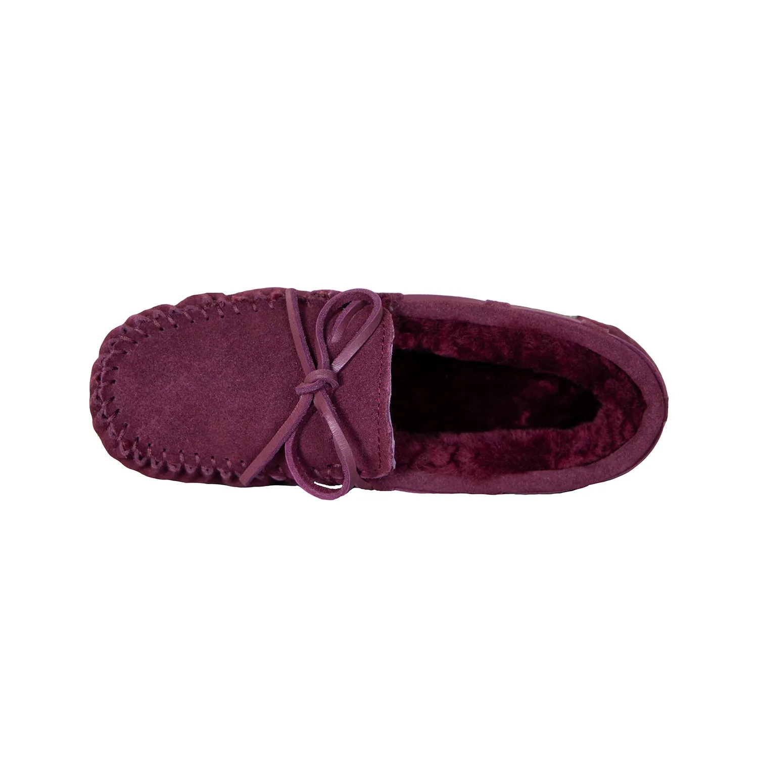 Ladies Sheepskin Moccasins 2 Burgundy