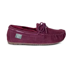 Ladies Sheepskin Moccasins 2 Burgundy