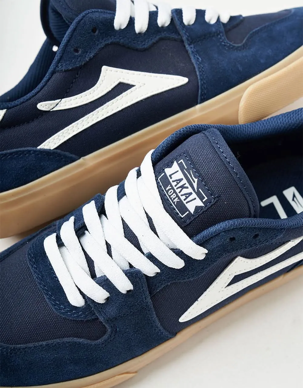 Lakai York Skate Shoes - Navy/Gum Suede