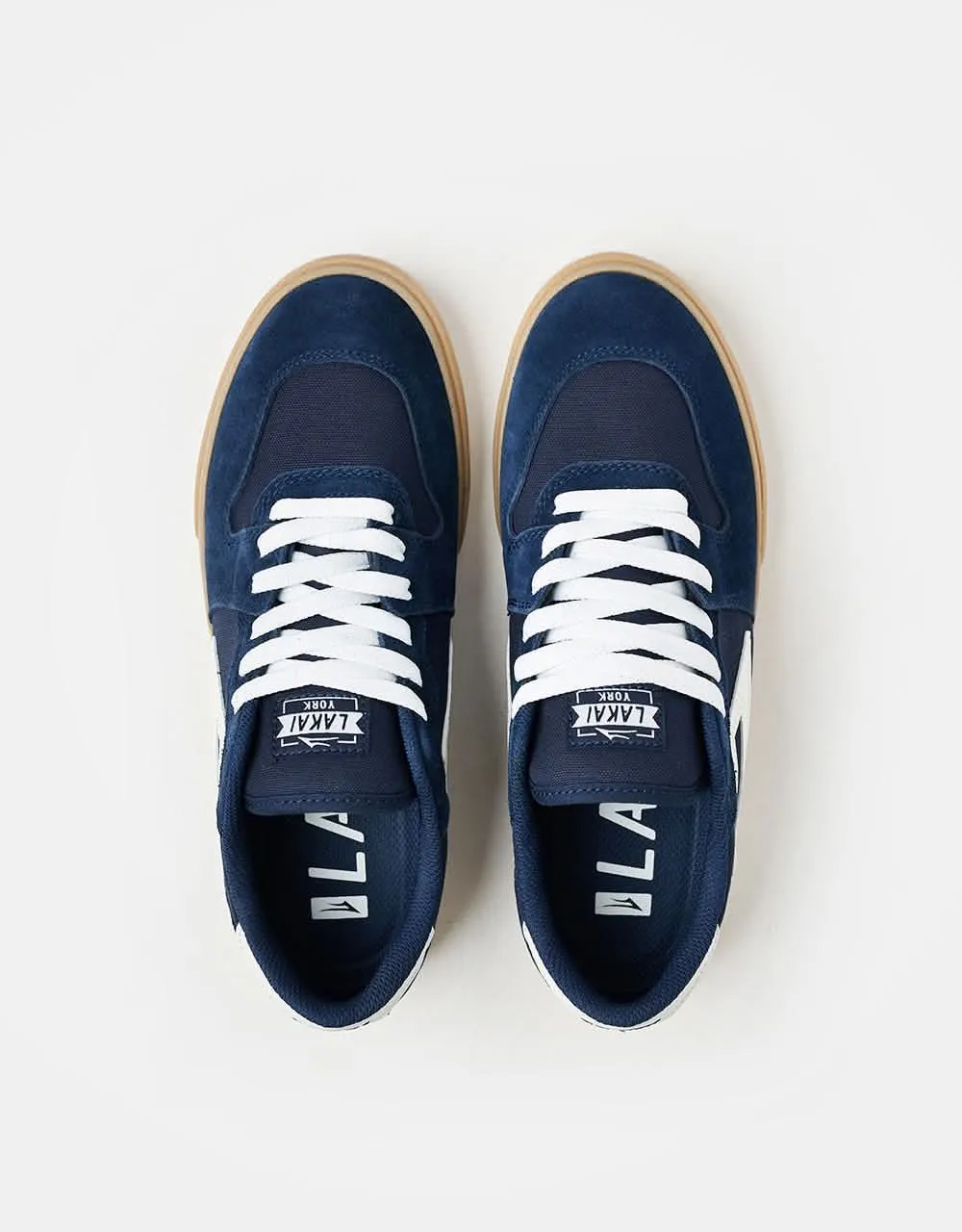 Lakai York Skate Shoes - Navy/Gum Suede