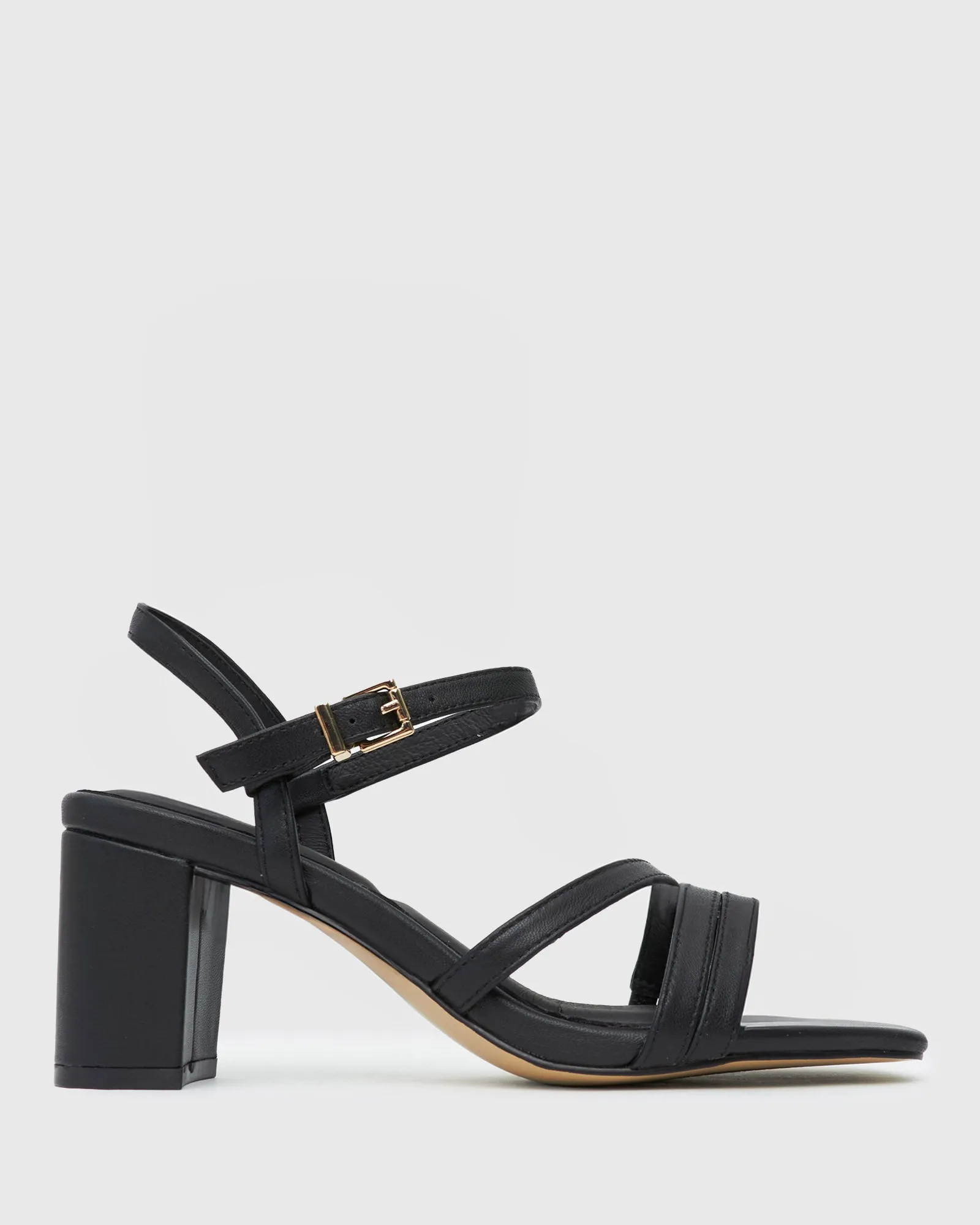 LANE Leather Block Heel Sandals