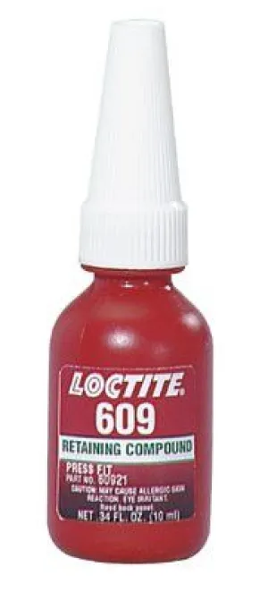 Loctite 60921 609 Retaining Compound, General Purpose, 10 mL Bottle, Green, 3,000 psi (1 Bottle)