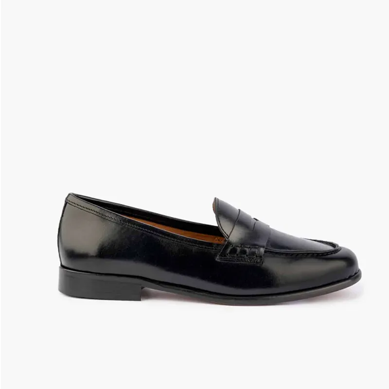 Maison Toufet Rosie Black Leather Loafers