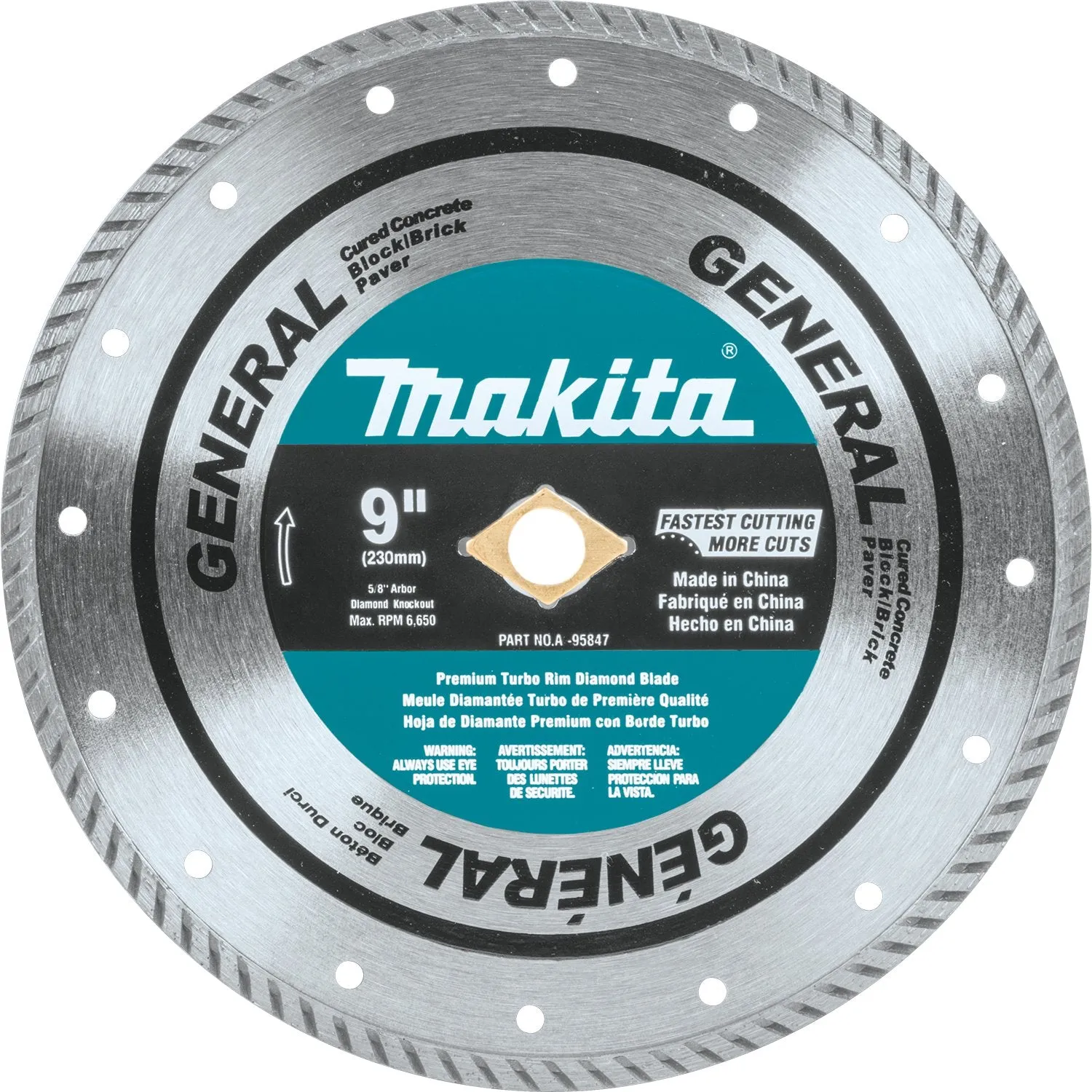 Makita (A-95847) 9" Diamond Blade, Turbo, General Purpose