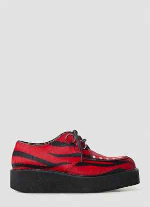 Marni Zebra Flatform Creeper Lace-Up Shoes