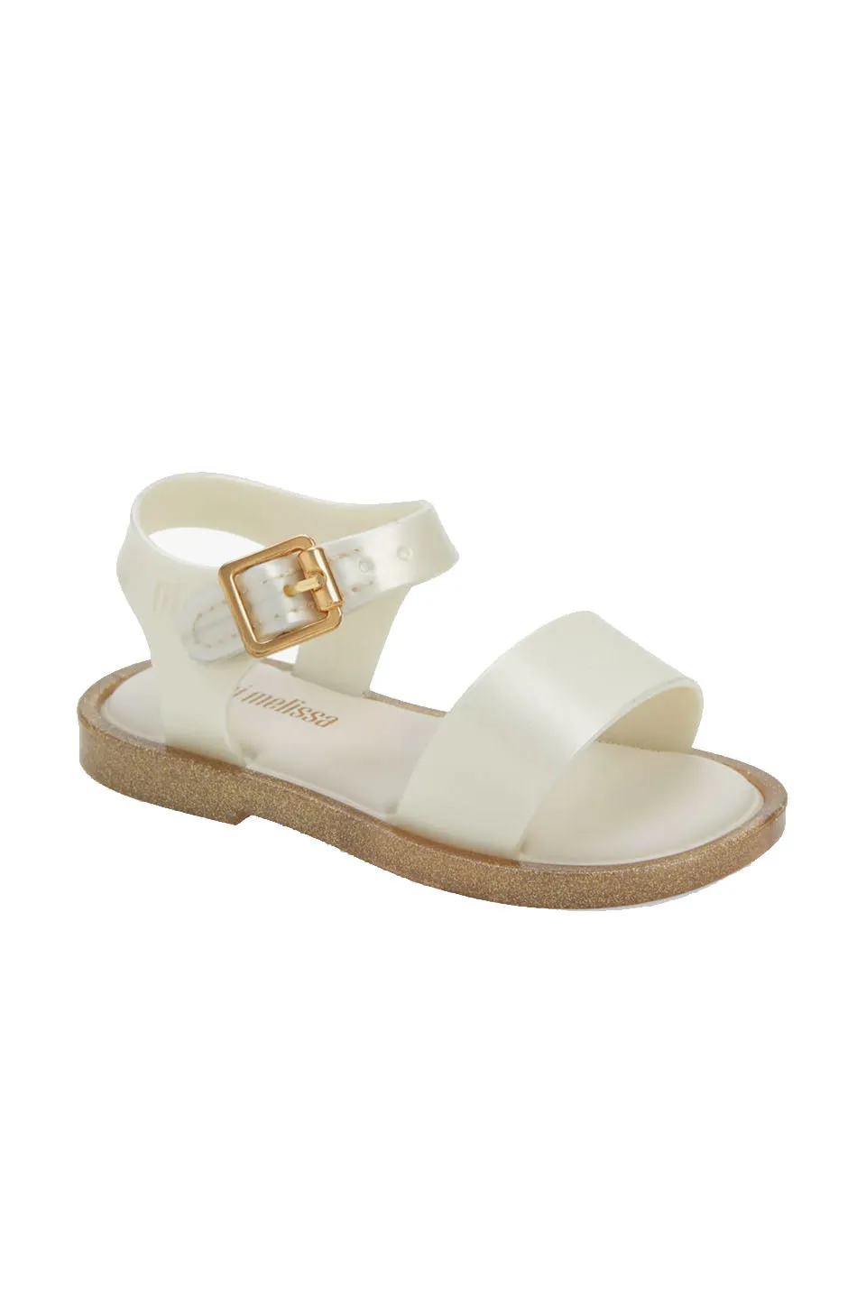 Melissa Mini Mar Sandal III BB Sandals In White/Glitter