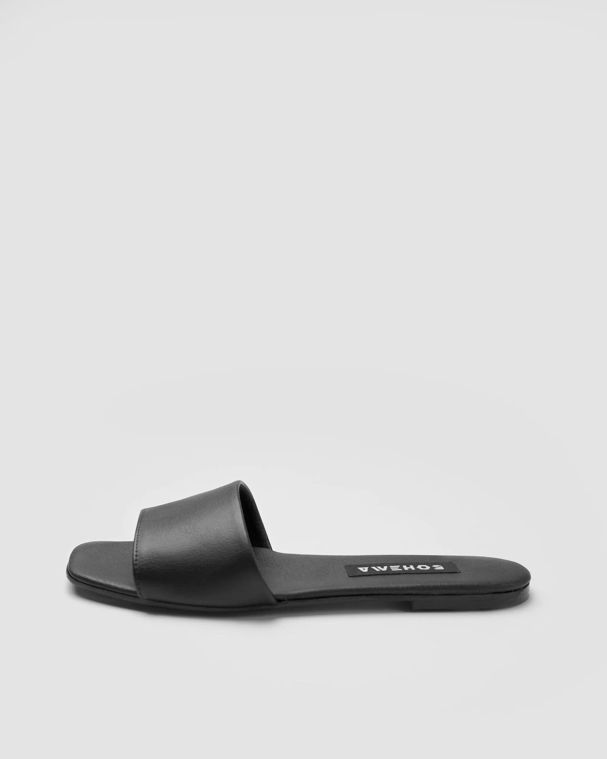 Mellow Women's Corn Leather Vegan Slides | Black