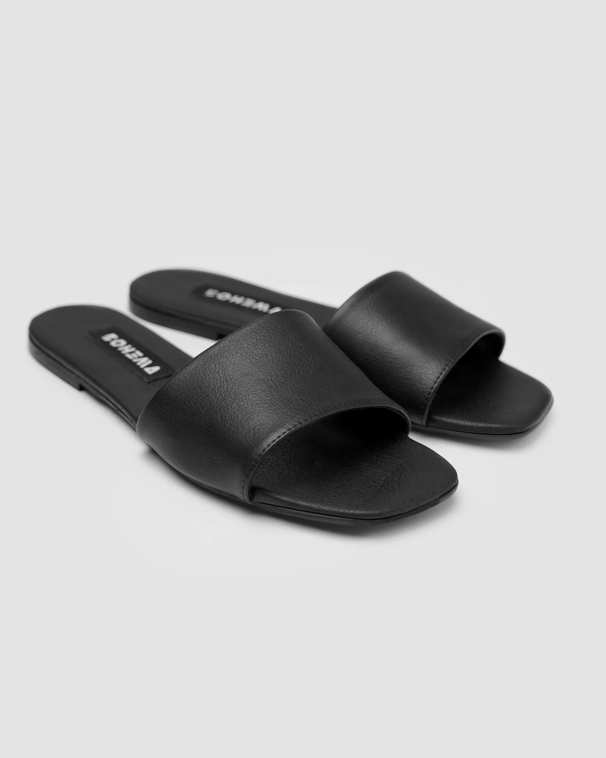 Mellow Women's Corn Leather Vegan Slides | Black