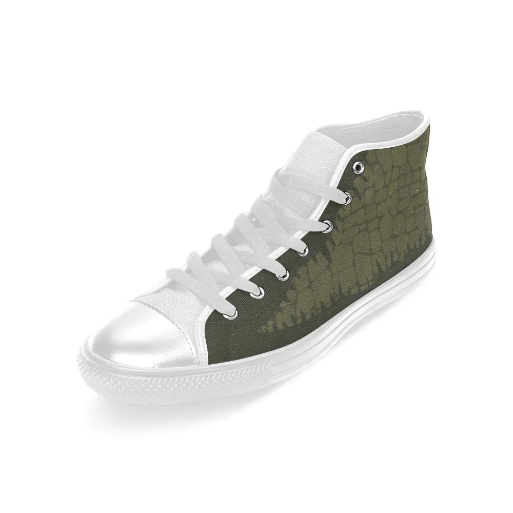 Men's Big Size Crocodile Print High Top Canvas Shoes