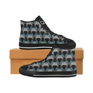 Men's Cancer Crab Zodiac Print Canvas High Top Shoes