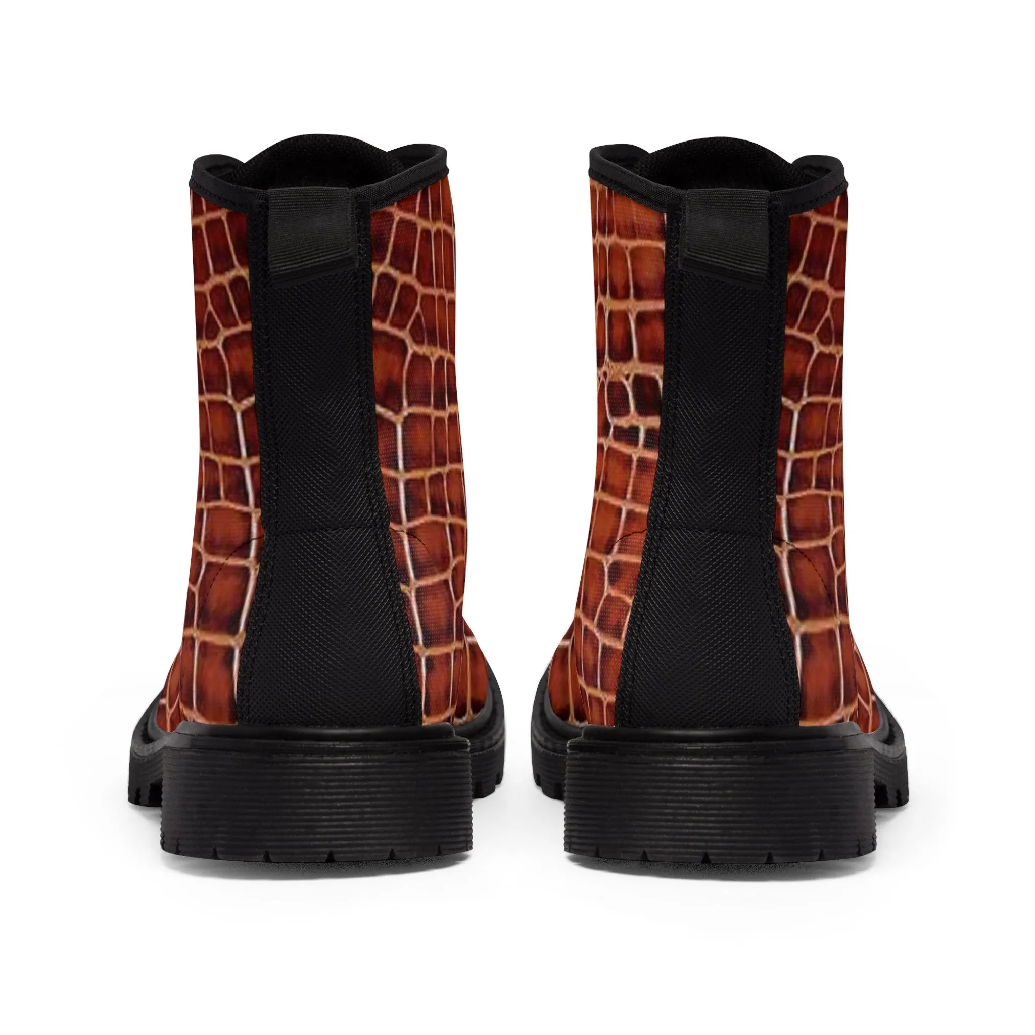 Men's Canvas Boots brown reptile by Mariu del Campo.