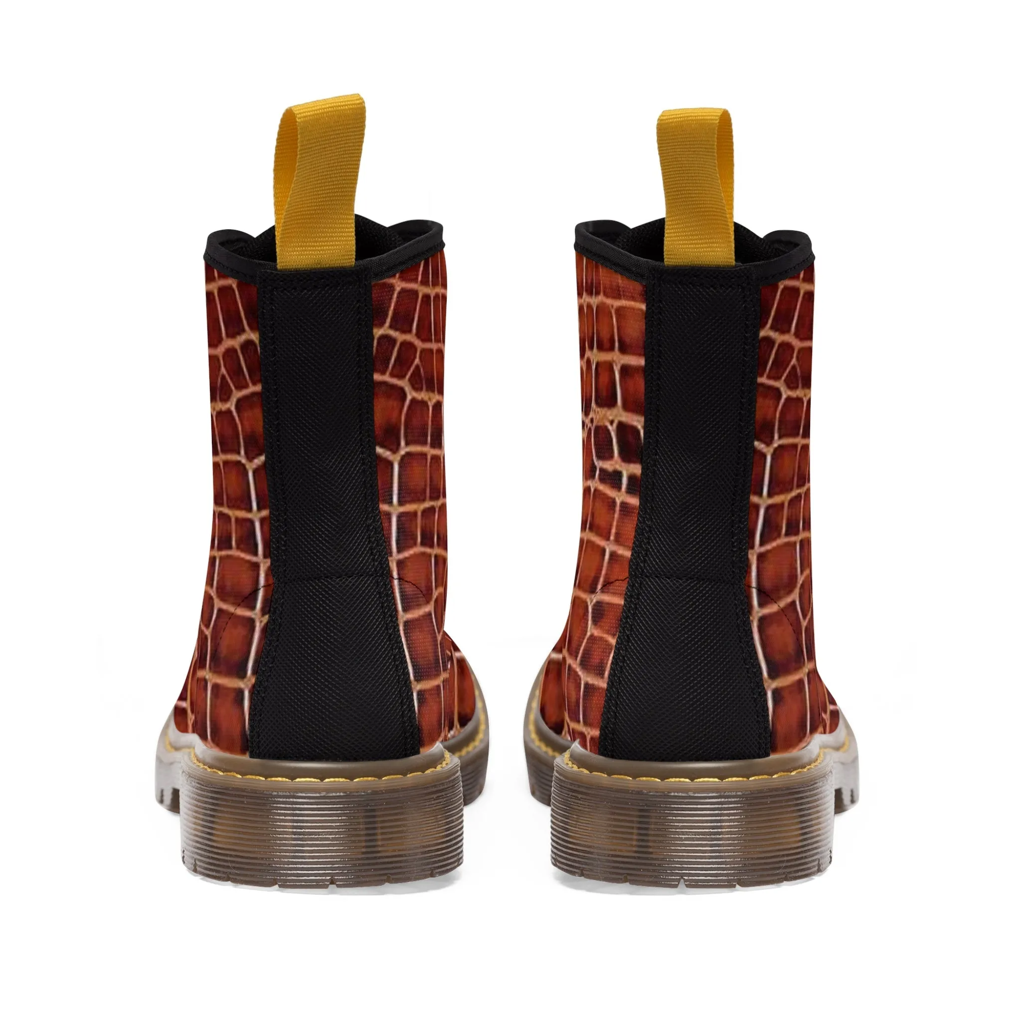 Men's Canvas Boots brown reptile by Mariu del Campo.