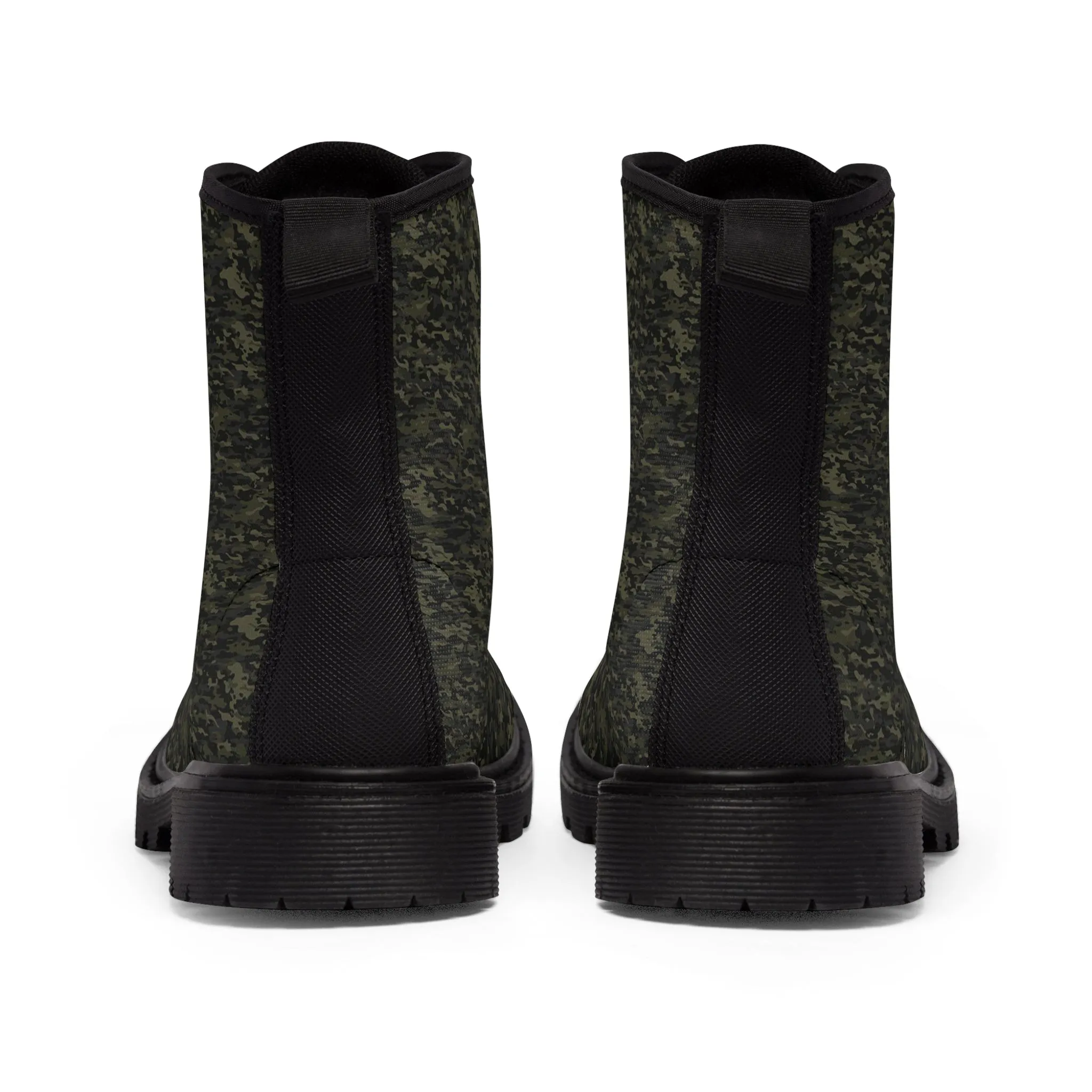 Men's Canvas Boots dark green camo by Mariu del Campo.