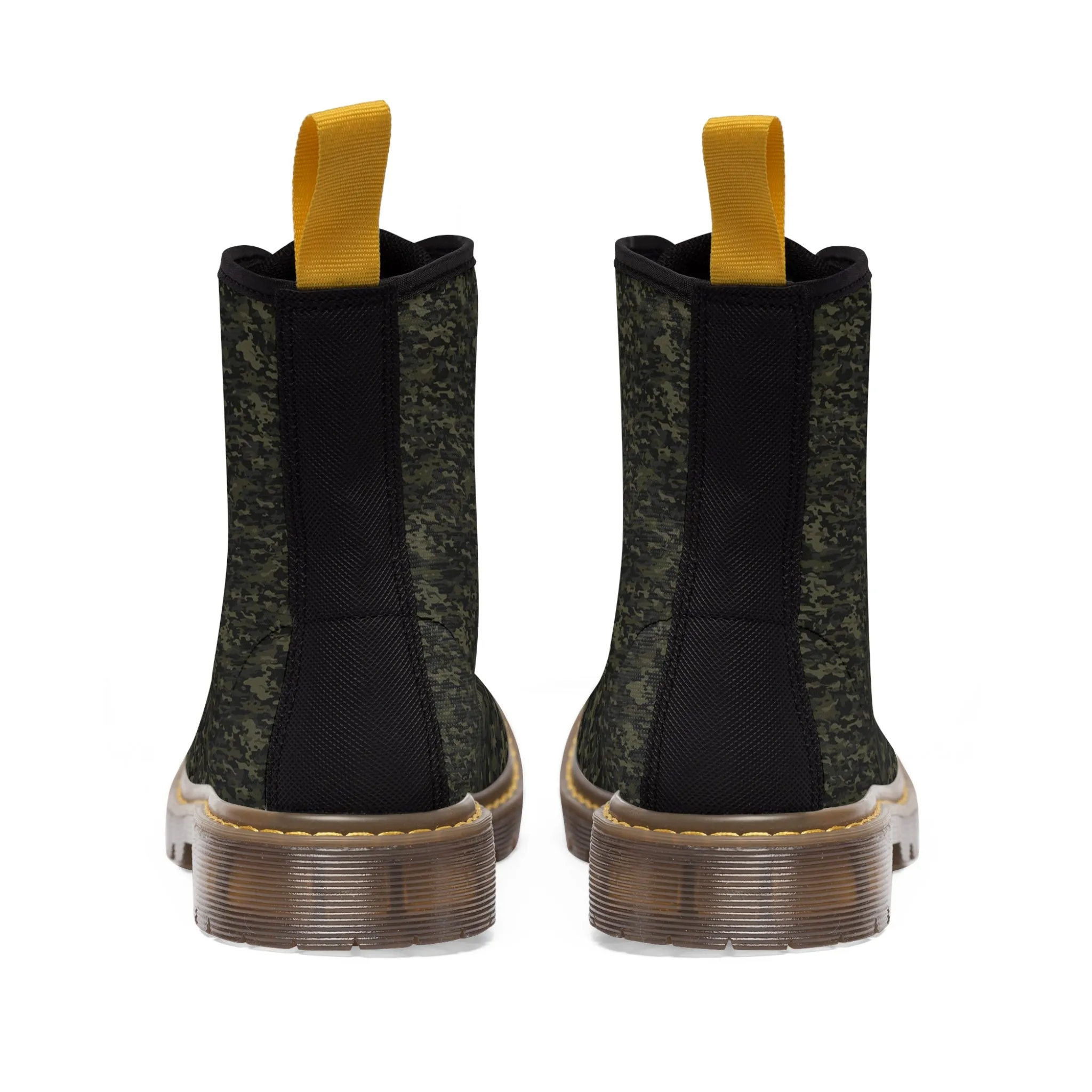 Men's Canvas Boots dark green camo by Mariu del Campo.