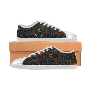 Men's Maze Doodle Print Canvas Low Top Shoes