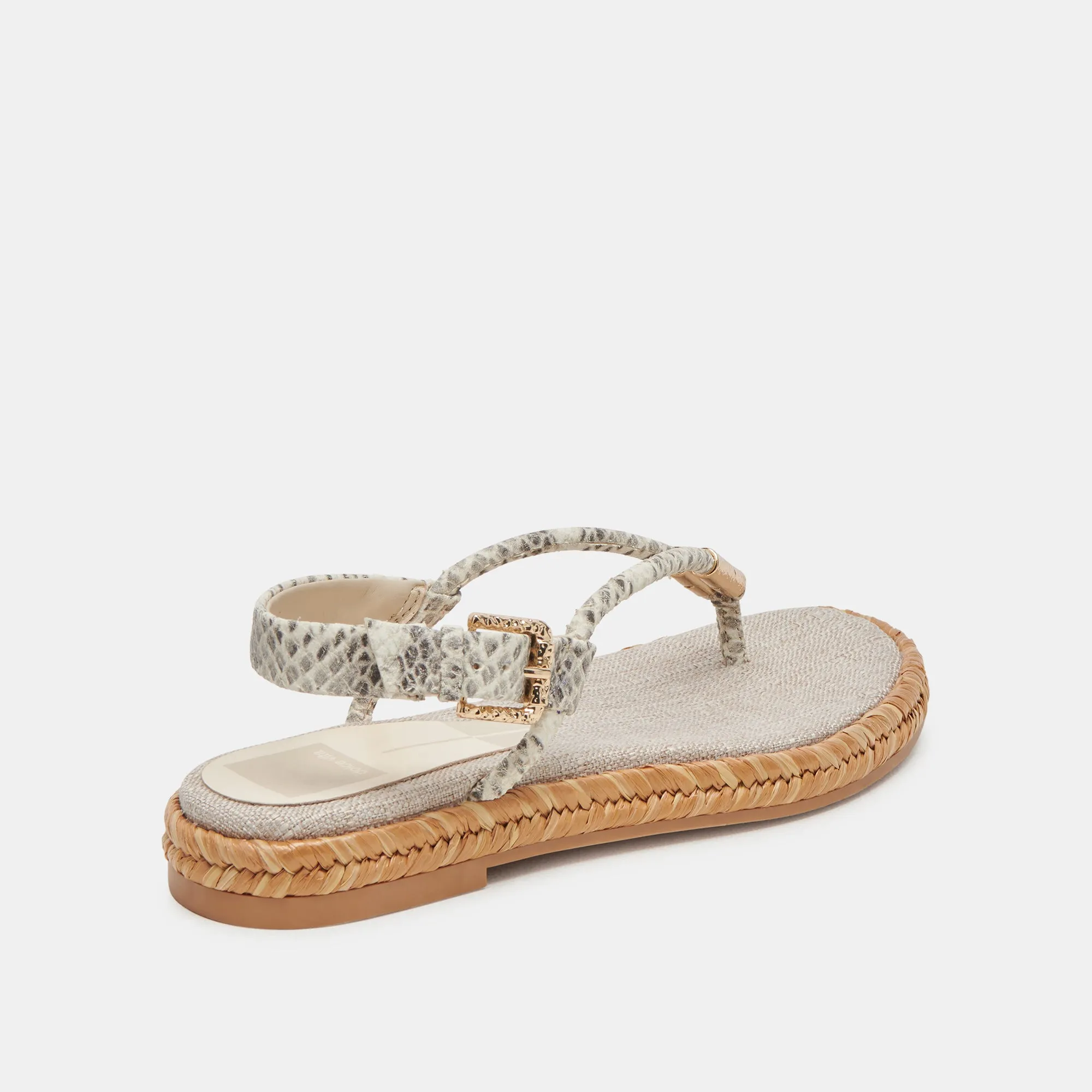 MERYL SANDALS GREY WHITE EMBOSSED LEATHER