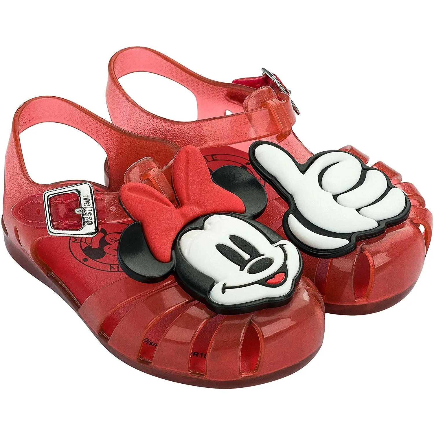 Mini Melissa Kids Girls "Aranha   Mickey" Friends Jelly Sandals Shoes in Red