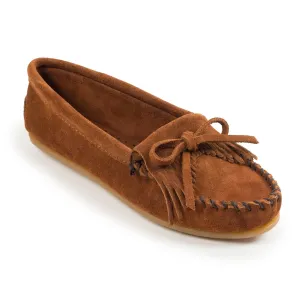 Minnetonka Kilty Hardsole Suede Moc - Womens Moccasins (Brown)