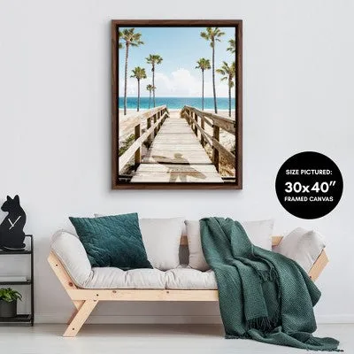 New - Americanflat - 16x20 Floating Canvas Walnut - SurferS Broadwalk by Gal Design