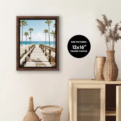 New - Americanflat - 16x20 Floating Canvas Walnut - SurferS Broadwalk by Gal Design