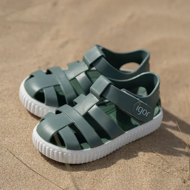 Nico salvia with white sole fisherman jellie sandal