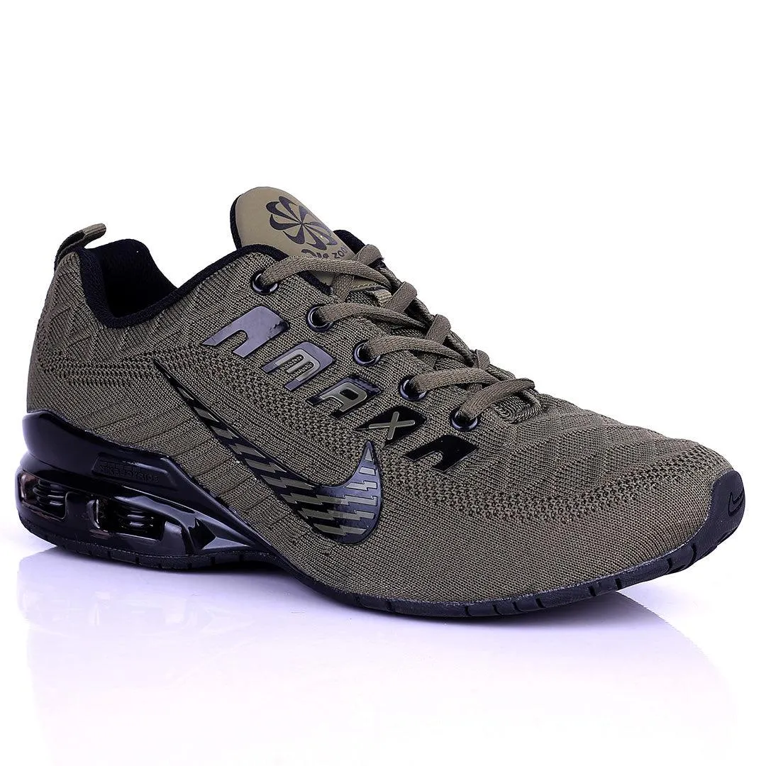 NK Joy Ride Zoom Green Sneaker With Solid Black Sole