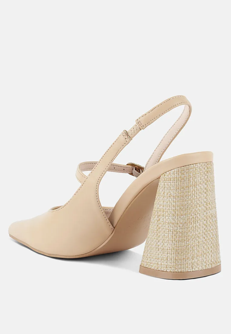 Nougat Flared Heel Party Sandals