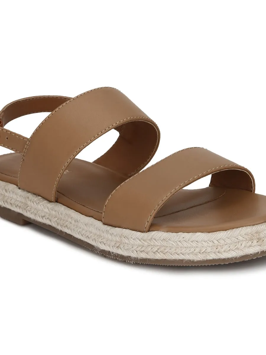 Nude PU Jute Espadrilles