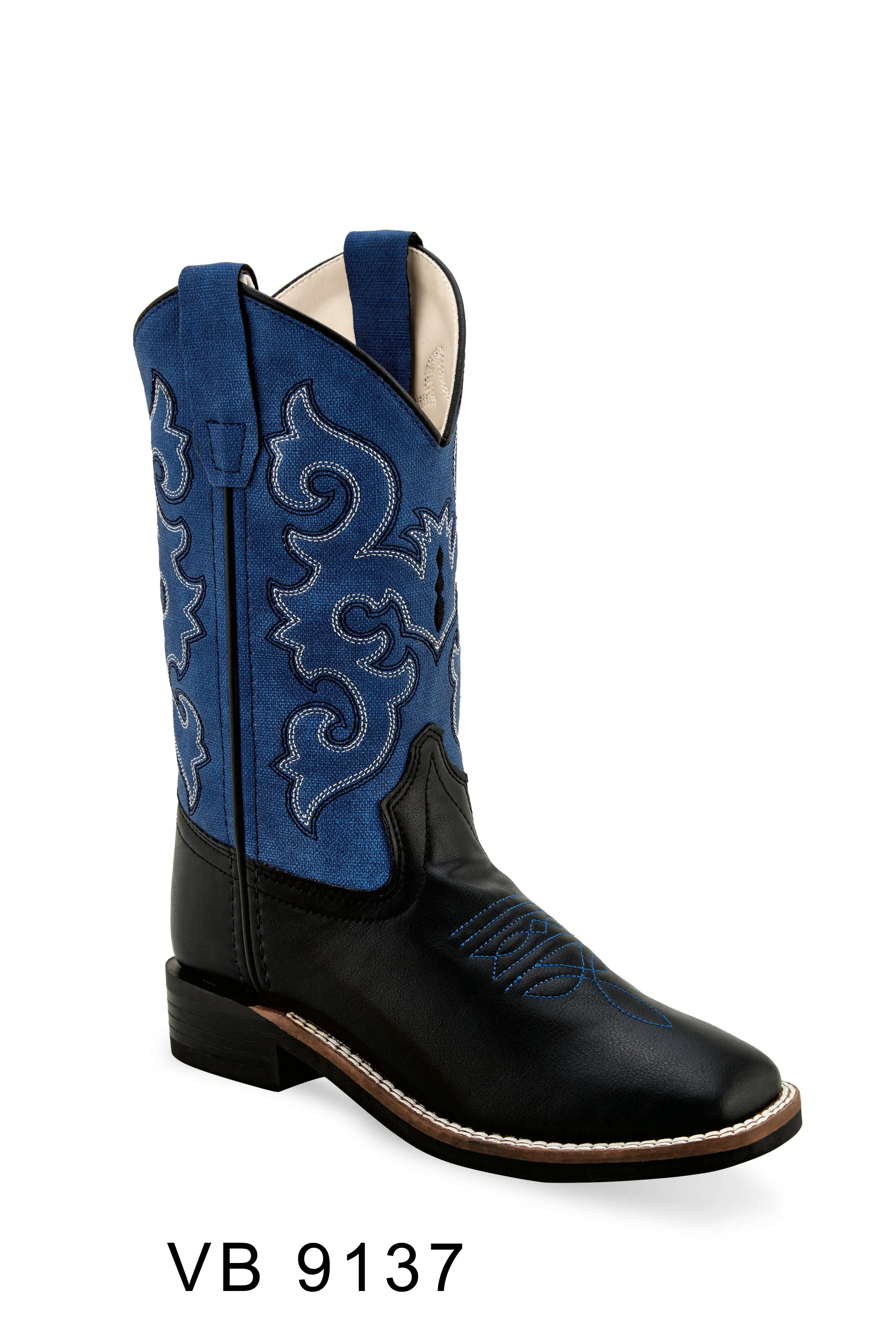 'Old West' Kids' 6.5" Boys Blue Western - Black / Blue