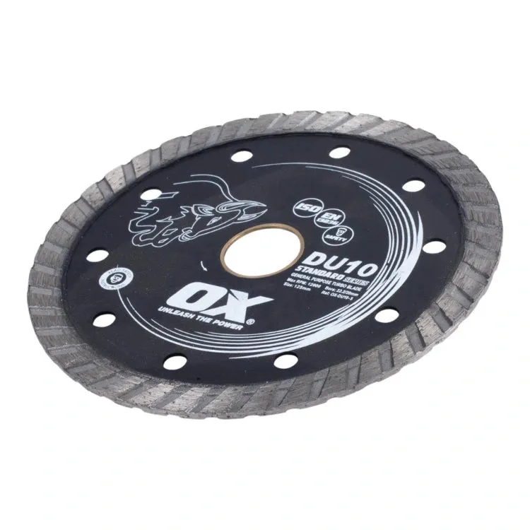 OX DU10-5 Turbo Diamond Blade - 5" x .080 x 7/8", 20mm, 5/8" - Black