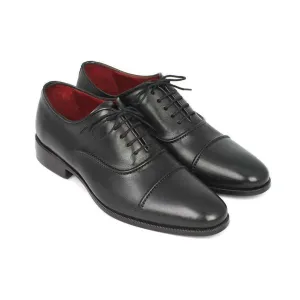 Paul Parkman Handmade Designer Shoes Men's Handmade Designer Shoes Captoe Black Oxfords (PM5224)