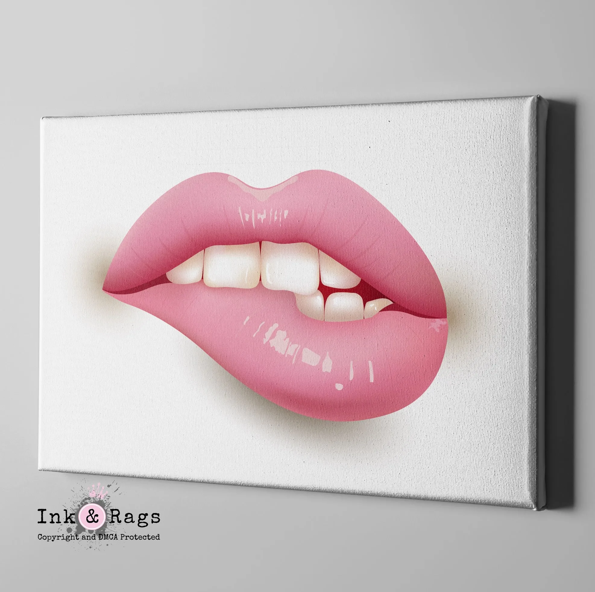 Pink Lips Gallery Wrapped Canvas