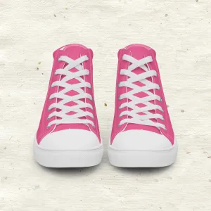 Pink Tulip Women’s High Top Canvas Shoes