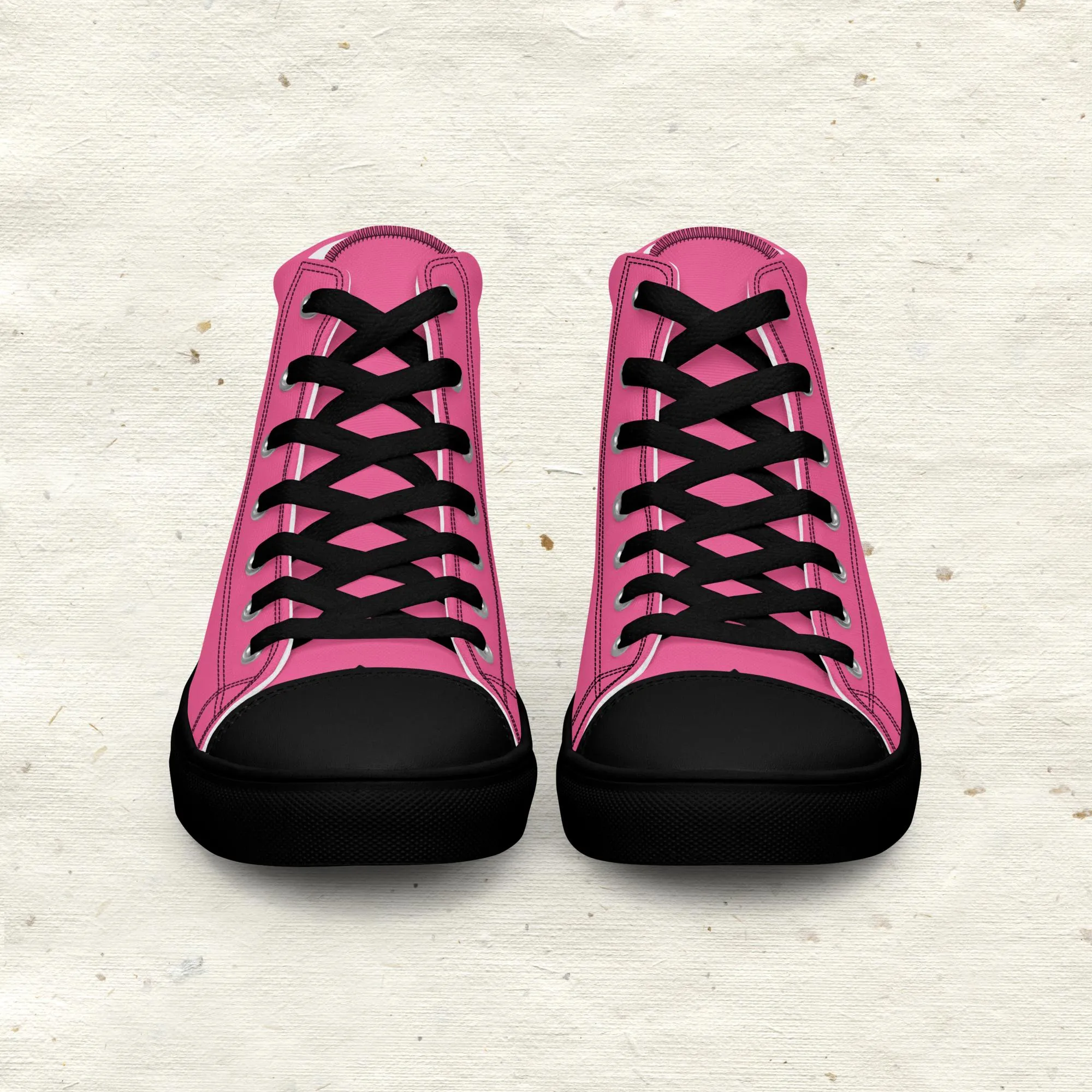 Pink Tulip Women’s High Top Canvas Shoes