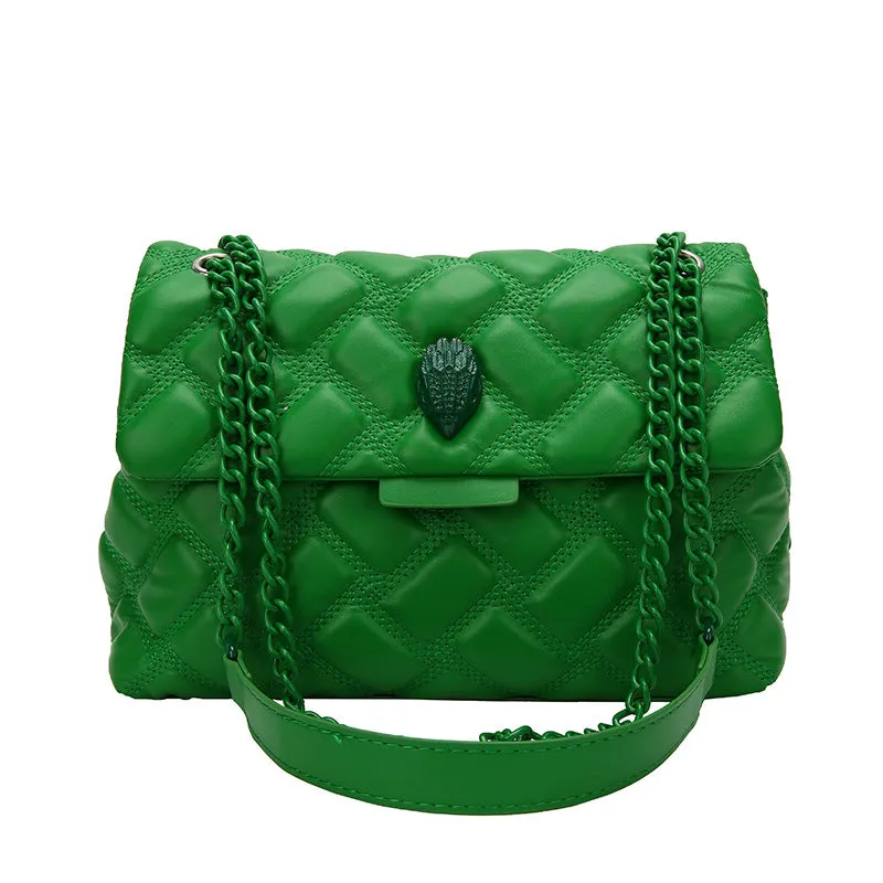 Plaid Embossed Chain Personality Shoulder Bag