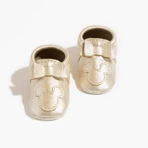 Platinum Mickey Mouse Bow Baby Shoe