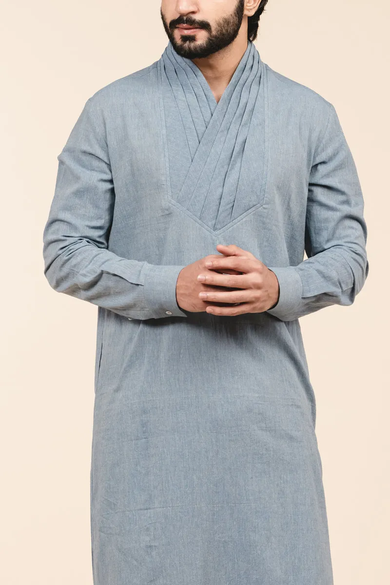 Powder Blue Khadi Single Kurta