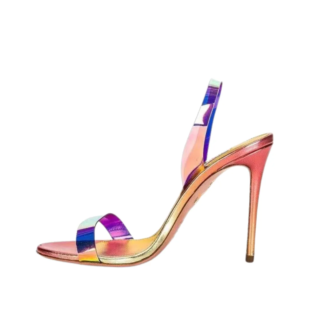 Pre Order:  Round Head Strip Stiletto Sandals