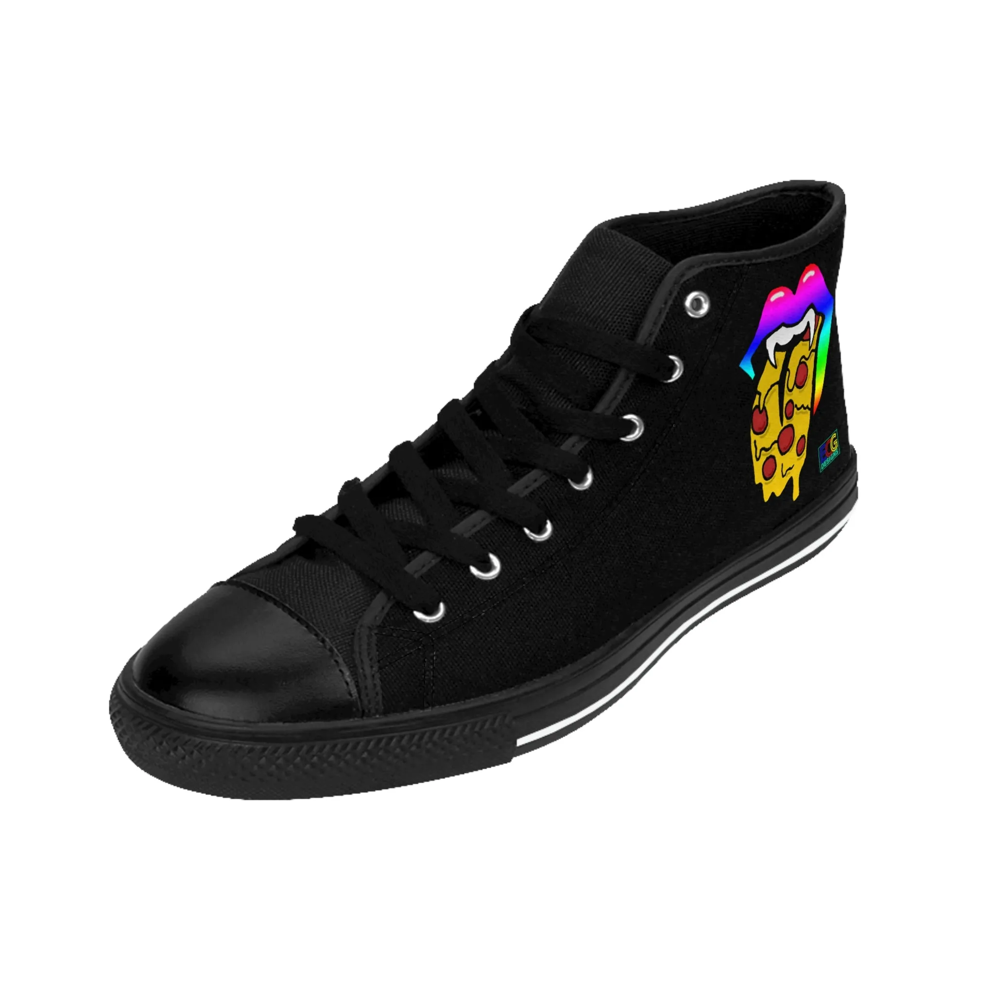 Rainbow Pizza Tongue Men's Classic Sneakers