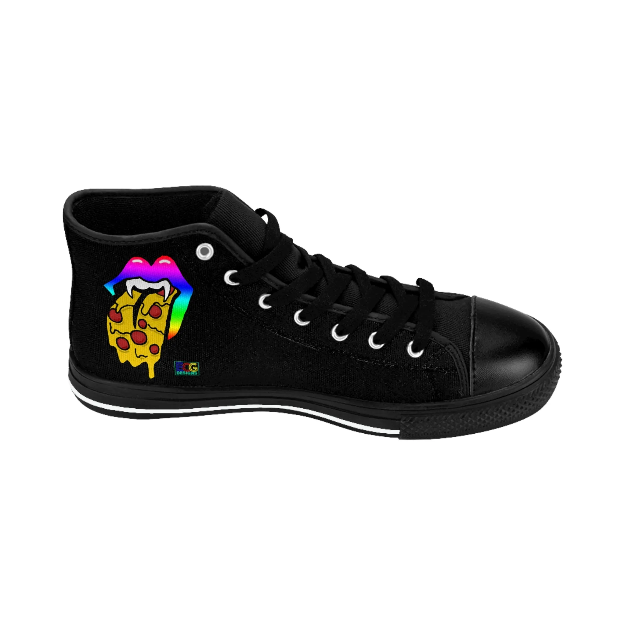 Rainbow Pizza Tongue Men's Classic Sneakers