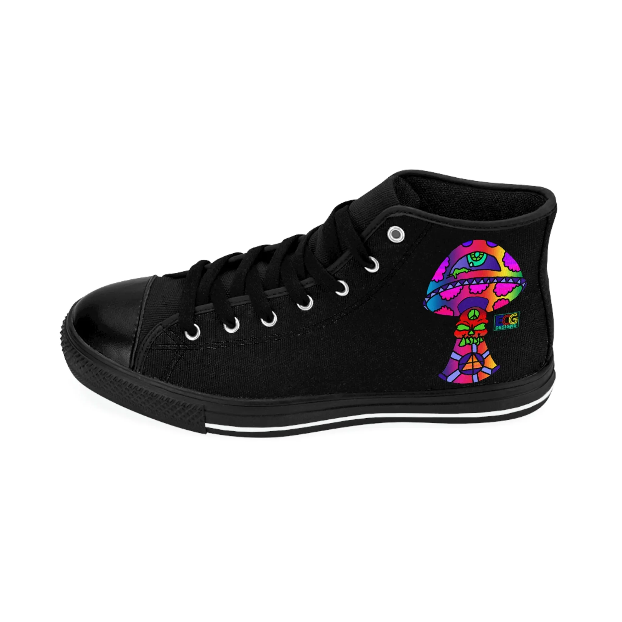 Rainbow Skull Shroom Women's Classic Sneakers