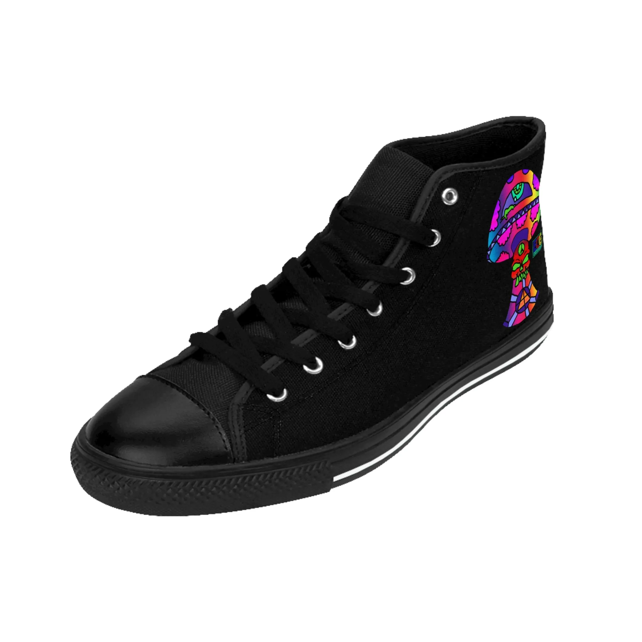 Rainbow Skull Shroom Women's Classic Sneakers