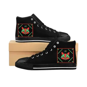 Red and Green Box Fox Women's Classic Sneakers