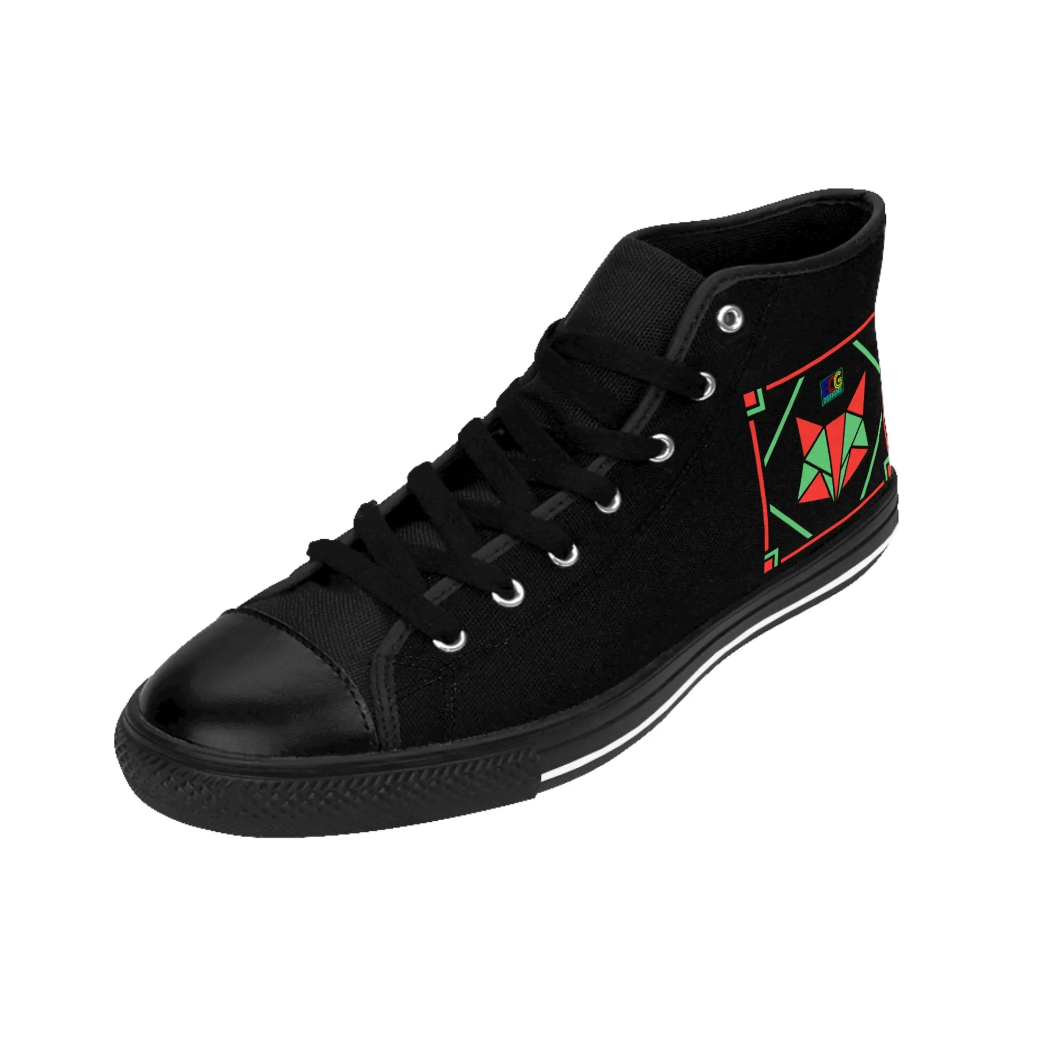 Red and Green Box Fox Women's Classic Sneakers