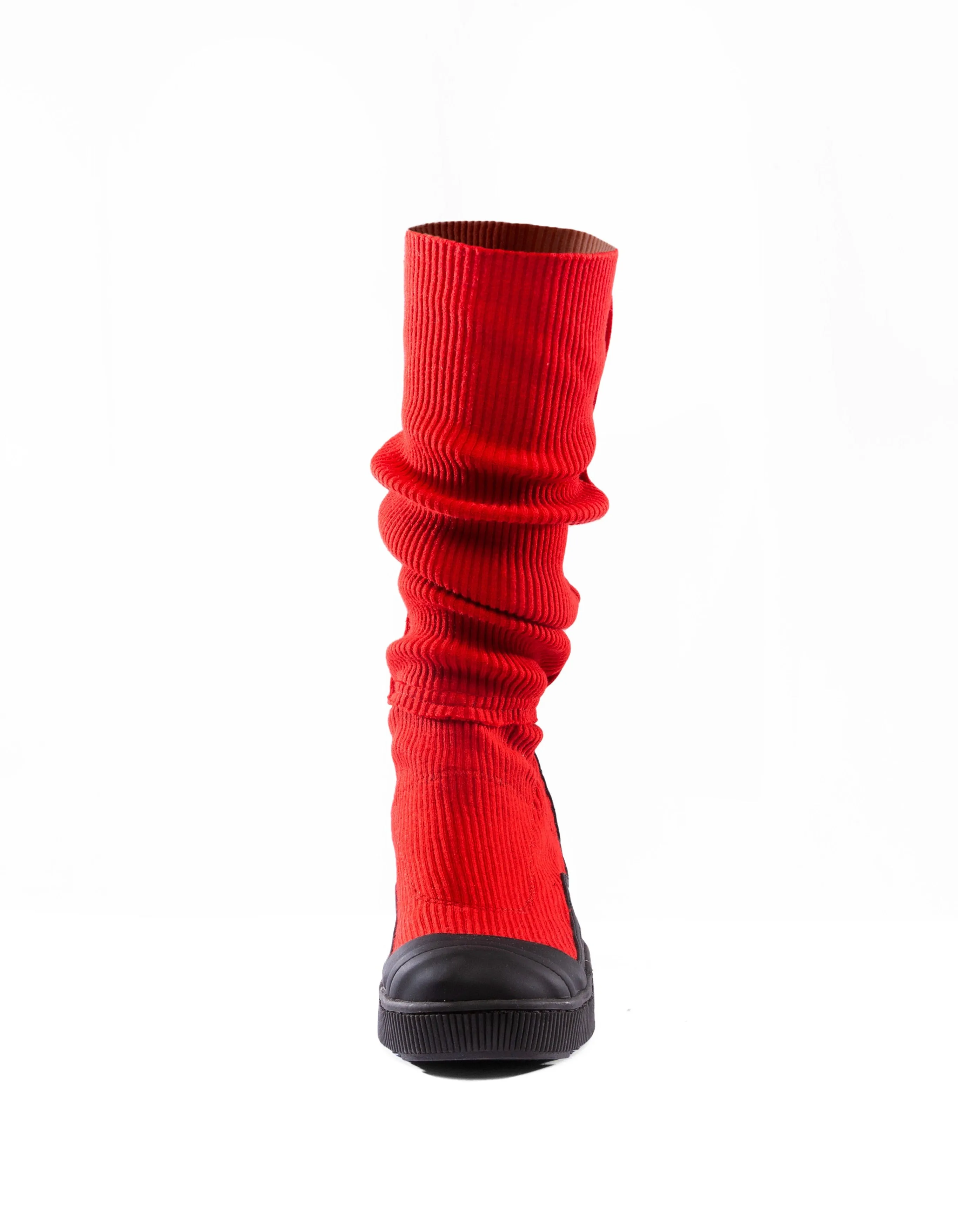 RIB BOOTS RED W