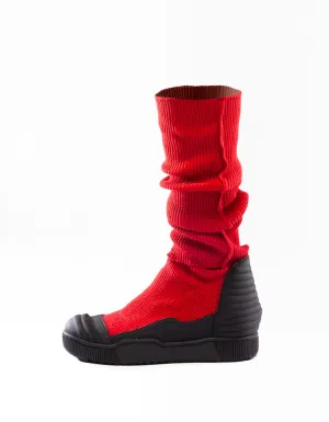 RIB BOOTS RED W